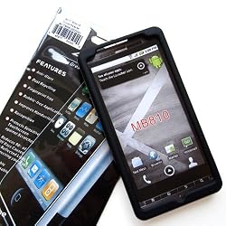 Black Rubberized Snap-On Protector + LCD Screen Protector for Motorola DROID X MB810 & Droid X2 MB870 (Verizon)