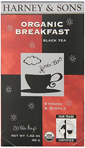 Harney & Sons Black Tea, Organic Breakfast, 20 Tea Bags