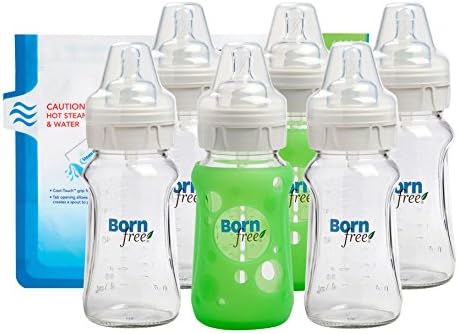 Born Free 6 Pack Glass Bottle with Bonus Sleeve, 9 Ounce