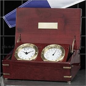 Wood Box Clock Thermometer by PhotoFramesPlus