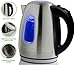 Ovente 1.7 Liter BPA-Free Stainless Steel Cordless Electric Kettle, 1100-Watts, Auto Shut-Off and Boil-Dry Protection, Matte Black Cool-Touch Handle, Nickel Brushed (KS96S)