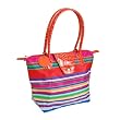 Orange Stripe Tote Bag Purse Travel Handbag