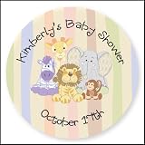 Zoo Crew - 24 Round Personalized Baby Shower Sticker Labels
