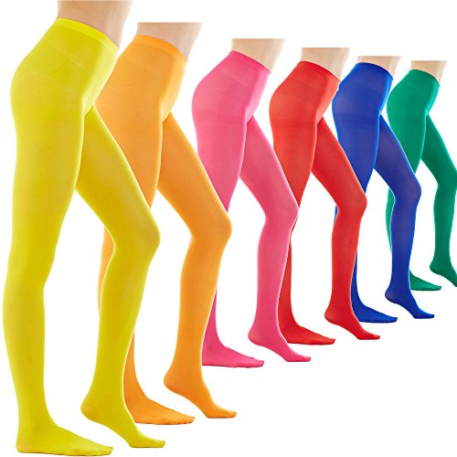 Women's 80 Denier Semi Opaque Solid Color Footed Pantyhose Tights 2Pair or 6Pair