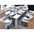 Design Tisch Esstisch Hochglanz Wei� 200x100x76 cm