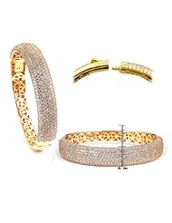 Sterling Silver with Cubic Zirconium Locking Clasp Bangle