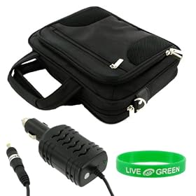 Dell Inspiron Mini IM10-2867 10.1-Inch Deluxe Netbook Carrying Case with 12v Car Charger Adapter - Black