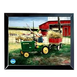 John Deere Zolan Pitching in 10x12 Resin Clock