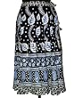 Designer Boho Gypsy Tie Long Skirts Black Cotton Paisley with Leaf Motifs 35inch