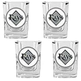 MLB Tampa Bay Rays Four Piece Square Shot Glass Set