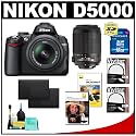 Nikon D5000 Digital SLR Camera w/ 18-55mm VR Lens + 55-200mm Zoom Lens + UV Filter + 16GB Card + (2x) Batteries + Cameta Bonus Accessory Kit + 2 Nikon School DVDs