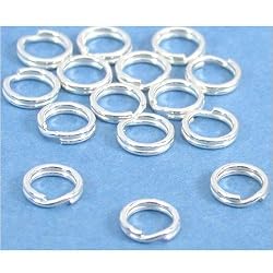 15 Split Rings Sterling Silver Charm Parts 6mm