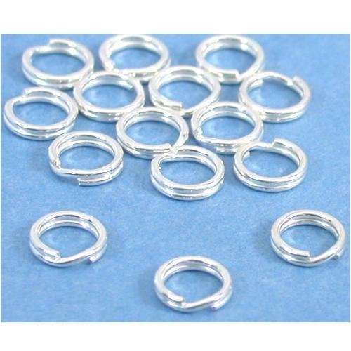 15 Split Rings Sterling Silver Charm Parts 6mm