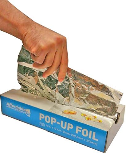 Affordable Distributors 12 X 10 3/4 Inch Pop-up Silver Foil Sheets 12 Packs of 200