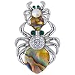 Silver Tone Mother Spider Animal Pin Brooch