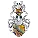 Silver Tone Mother Spider Animal Pin Brooch
