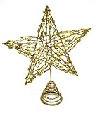 Good Tidings 020A0014GD Tree Topper Star Gold Glittered Wire, 12-Inch