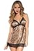 Seven Til Midnight Women's Enchanting Satin Chemise and Thong Two-Piece Set