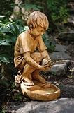 Boy with Turtle Garden Statue Birdbath