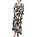 Eastabile Womens Vintage Floral Printed Deep-V Neck Evening Party Beach Long Dress