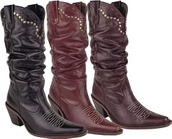 Bearpaw Womens Leather Cowgirl Boot - Style 635 Westin