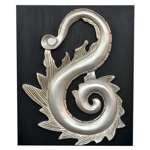 s`home elt8006b DRAGON 3D Relief Bild mit Tiefe, 48 x 58 cm, silber