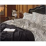Charmeuse Zebra Print Waterbed Sheet Set - Queen