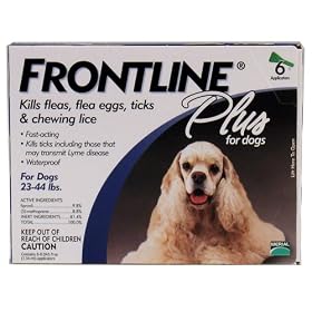 6 MONTH Frontline PLUS Blue for Dogs 23-44 lbs