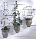 3 TUSCAN ENGLISH GARDEN TOPIARY IRON WALL PLANTERS