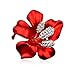 Tagoo Red Flower Brooch Pin Corsage Jewelry with Gold-Plated Chain Austrian Crystal Rhinestone Party/Wedding/Casual