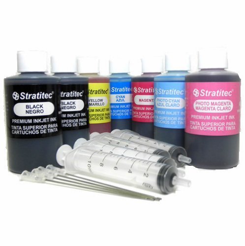 1 X Genuine Stratitec Inkjet Ink Refill Kit Premium BLACK and Color 21oz(595ml) - Universal ink compatibility by Stratitec