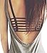 MODAL Womens Unique Design Back Sexy Crop Tank Top Cami 6-stripes Black