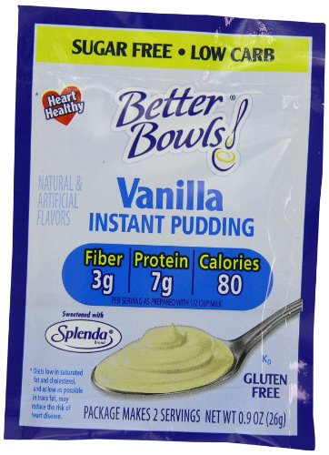 Better Bowls Sugar Free Pudding, Vanilla, 0.9 Ounce (Pack of 10) by Better Bowls