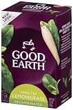 Good Earth Green Tea Lemon Grass Decaf, 25-Count Boxes (Pack of 6)
