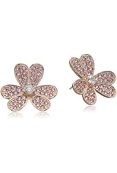 CZ by Kenneth Jay Lane Floral Round Floral Post Earrings, 6 cttw