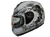 White Hornet Full Face Motorcycle Street Sport Bike Helmet DOT (Large)