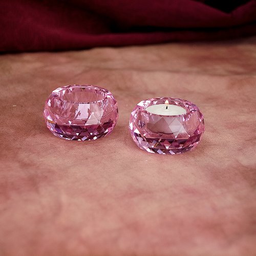 Godinger PINK TEALIGHT PAIR