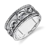 Sterling Silver Frolicking Dolphin Spinner Prayer Thumb Unisex Ring in Size 9