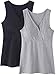 CAKYE Women Nursing Tank Top Camisole Sleep Bra For Maternity / Breastfeeding (Large: Fits for Weight 140-165 lb, Black + Grey (2pcs))