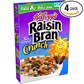 Raisin Bran Crunch Cereal, 18.2 -Ounce Boxes (Pack of 4)