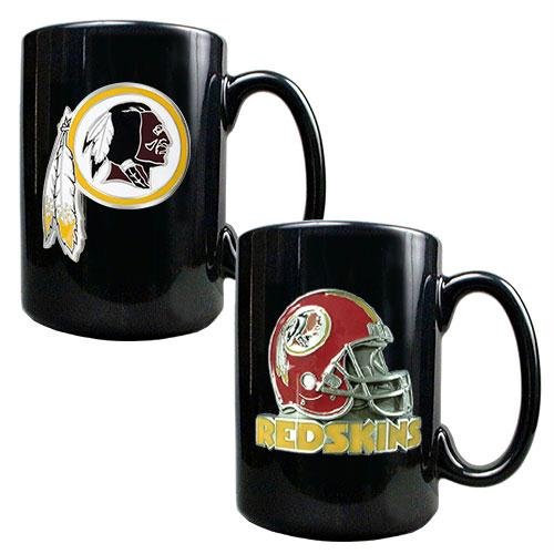 NFL Washington Redskins Two Piece Coffee Mug Set- Primary & Helmet Logo