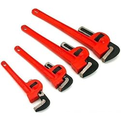 4Pc Adjustable Pipe Wrench Set Plumbing Repair Tools