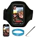 Black Moisture Resistant Protective Neoprene Workout Armband with Adjustable Velcro Strap for T-Mobile MyTouch 4G Slide Android Smartphone + Clear Screen Protector + Stylus Pen + SumacLife TM Wisdom*Courage Wristband