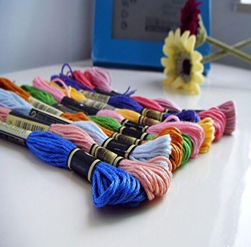LifeGlow Crafts™ Cotton Embroidery Six-Strand Floss Jumbo Pack Craft Embroidery Thread String Cords Yarn Skeins 8M / 8.7 Yard for Friendship Bracelets Woven Crafts, 100-Pack