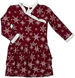 Kickee Pants Print Drop Waist Dress (Baby) - Brick Snowflake-0-3 Months