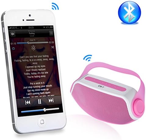 CKY Portable Bluetooth Rechargeable BoomBox Speaker Handle for Tablets / Smartphones/ Music players/ Other Bluetooth Wireless or 3.5 mm Audio Sources Pink