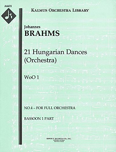 21 Hungarian Dances (Orchestra), WoO 1 (No.4 – for full orchestra): Bassoon 1 part (Qty 7) [A6631]