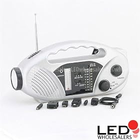 Survival Solar or Crank AM FM SW Radio LED Emergency Flashlight
