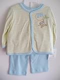 Absorba Baby Clothes Blue Monkey Outfit Long Sleeve T Shirt Top & Pants 3pc Set Infant Boy 0-3 Months