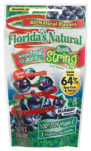Florida's Natural String Zipper Pouch, Blueberry, 1.5-Ounce Bags (Pack of 24) by Florida's Natural